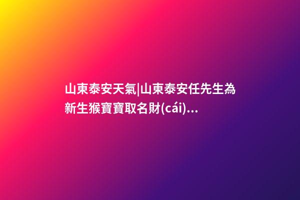 山東泰安天氣|山東泰安任先生為新生猴寶寶取名財(cái)富型套餐-第1張-公司起名-玄機(jī)派